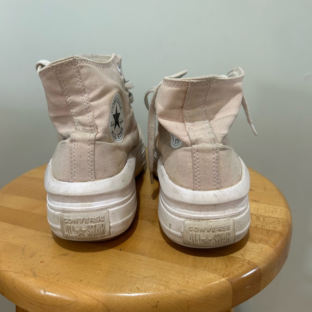Converse Beige High Tops with Star Logo - Picture 3 of 5